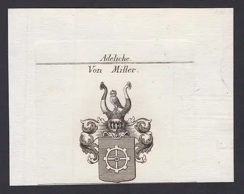 Von Miller - Miller Aichholz Österreich Austria Wappen Adel coat of arms heraldry Heraldik Kupferstich antique