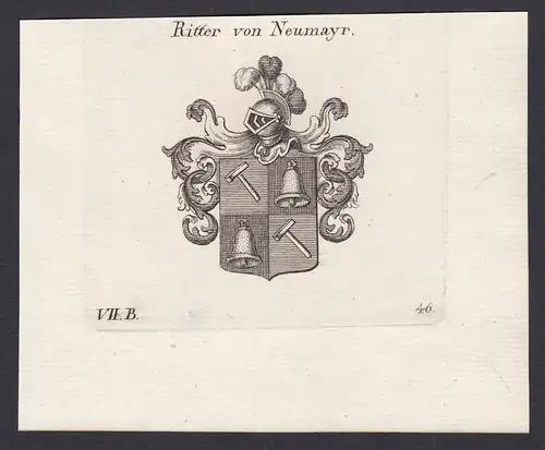 Ritter von Neumayr - Neumayr Ritter Wappen Adel coat of arms heraldry Heraldik Kupferstich antique print