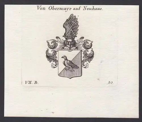 Von Obermayr auf Neuhaus - Obermayr Neuhaus Wappen Adel coat of arms heraldry Heraldik Kupferstich antique pri