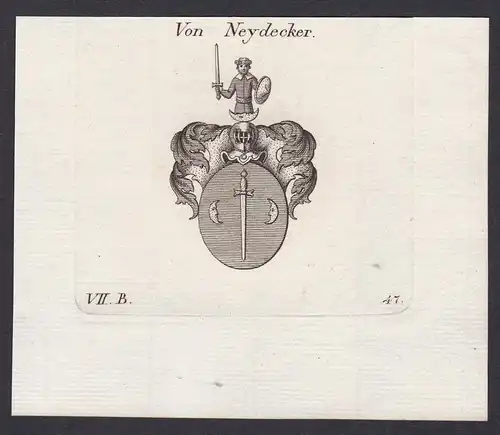 Von Neydecker - Neydecker Wappen Adel coat of arms heraldry Heraldik Kupferstich antique print