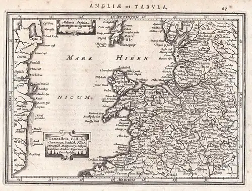 Lancastria, Cestria - Lancaster England Europe Europa Great Britain Großbritannien map Gerard Mercator