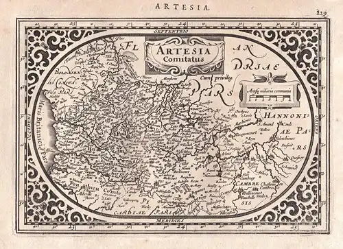 Artesia Comitatus- Artois Pas-de-Calais Frankreich France Belgien Belgique Belgium map Karte Gerard Mercator