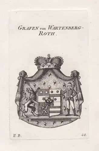 Grafen von Wartenberg-Roth - Wartenberg-Roth Biberach Wappen coat of arms heraldry Heraldik Kupferstich antiqu