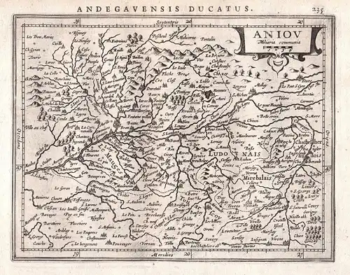 Aniou - Mauges Saumur Angers Anjou Nantes Frankreich France map Gerard Mercator