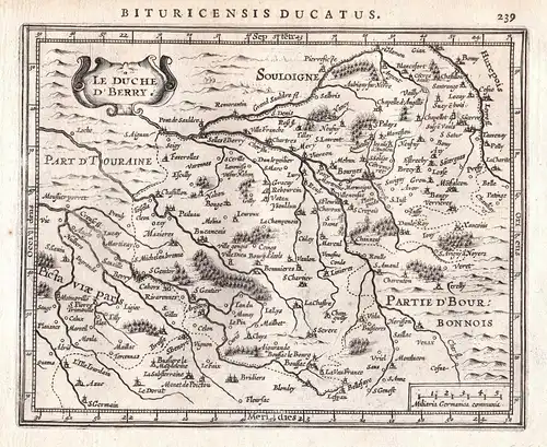 Le Duche d'Berry - Touraine Tours Bourges Sologne Frankreich France map Gerard Mercator