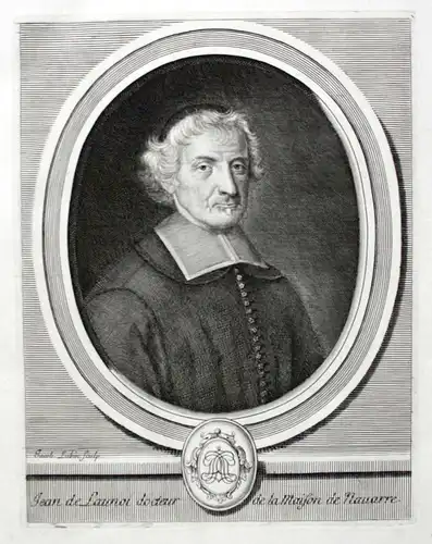 Jean de Launoi - Jean de Launoy pretre priest historien Historiker Portrait Kupferstich engraving