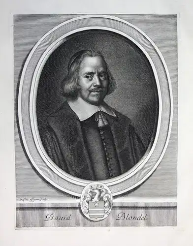 David Blondel - David Blondel Theologe theologien Portrait Kupferstich engraving