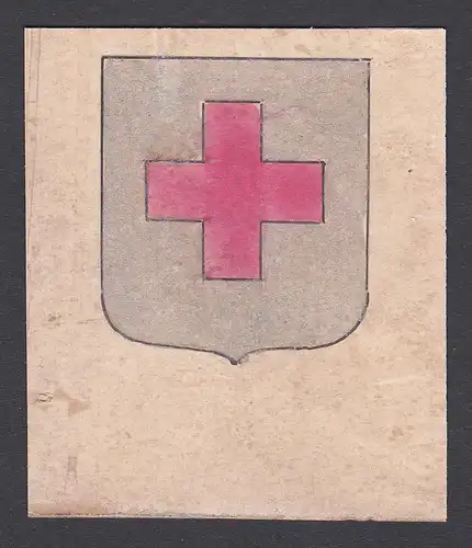 Arzt Rotes Kreuz doctor red cross Medizin medicine Aquarell Wappen coat of arms watercolor