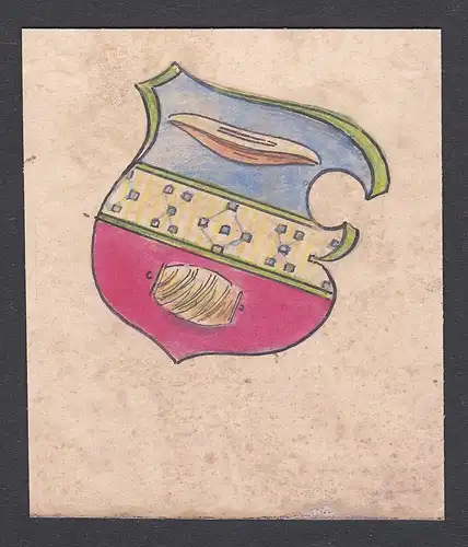 Seilmacher Seiler ropemaker Seile ropes Aquarell Wappen coat of arms watercolor