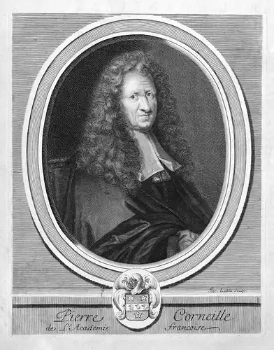 Pierre Corneille - Pierre Corneille Autor auteur author Dramatiker playwright Portrait Kupferstich engraving