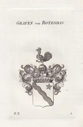 Grafen von Rotenhan - Rotenhan Franken Wappen coat of arms heraldry Heraldik Kupferstich antique print