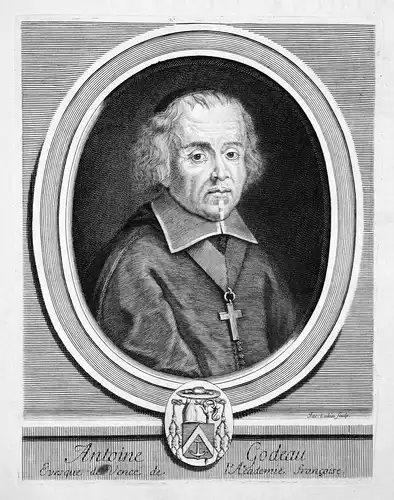 Antoine Godeau -  Antoine Godeau Dichter poet poète Schriftsteller writer écrivain Portrait Kupferstich engrav