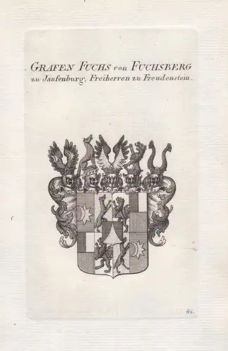 Grafen von Fuchs von Fuchsberg zu Jaufenburg Freiherren zu Freudenstein - Fuchs von Fuchsberg Wappen coat of a