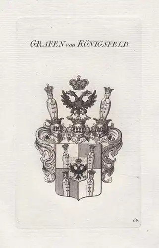 Grafen von Königsfeld - Königsfeld München Bayern Bavaria Wappen coat of arms Genealogie Kupferstich copper en