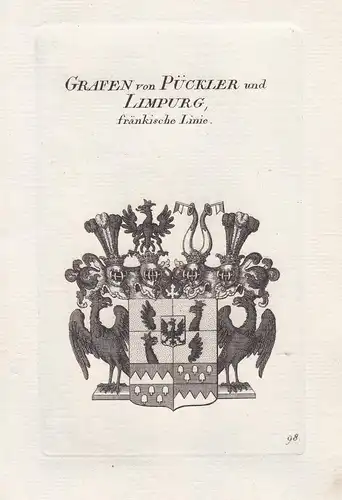 Grafen von Pückler und Limpurg, fränkische Linie - Pückler - Limpurg Franken Schlesien Wappen coat of arms Gen