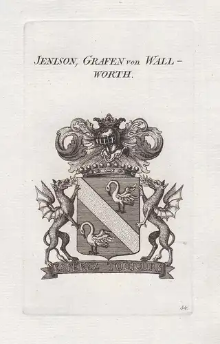 Jenison, Grafen von Wallworth - Jenison - Walworth Bayern Bavaria Wappen coat of arms Genealogie Kupferstich c