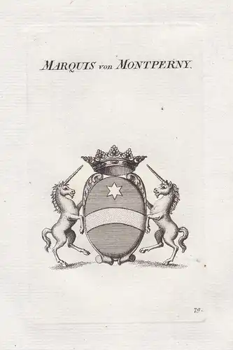 Marquis von Montperny - Marquis von Montperny Wappen coat of arms Genealogie Kupferstich copper engraving anti
