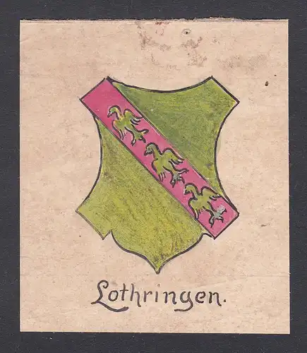 Lothringen - Lothringen France Frankreich Grand Est Aquarell Wappen coat of arms watercolor