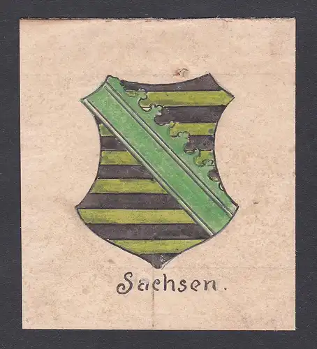 Sachsen - Sachsen Saxony Deutschland Germany Aquarell Wappen coat of arms watercolor
