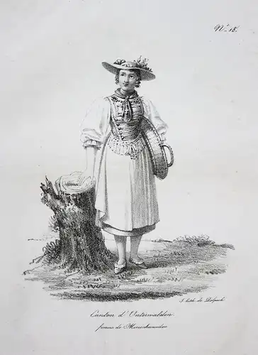 Canton d'Unterwalden. Femme de Merischwanden. - Trachten costumes Frau Kanton Unterwalden Canton d'Unterwalden