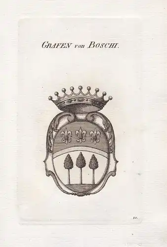 Grafen von Boschi - Boschi Bayern Bavaria Deutschland Wappen coat of arms Kupferstich antique print