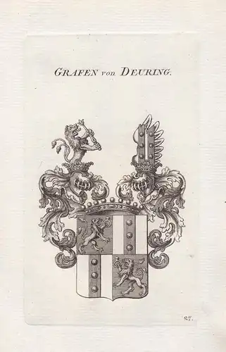 Grafen von Deuring - Bregenz Österreich Austria Wappen coat of arms Kupferstich copper engraving antique print