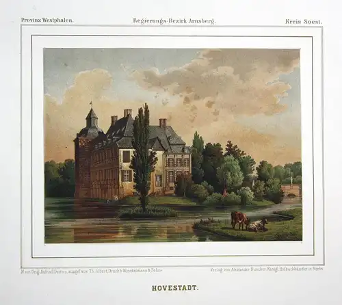 Hovestadt - Hovestadt Soest Lippetal Nordrhein-Westfalen Ansicht view Lithographie lithograph Litho