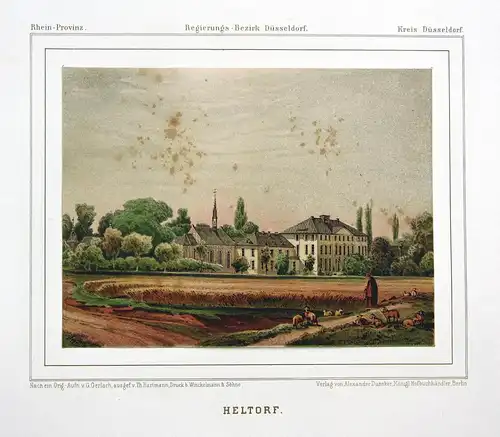 Heltorf - Heltorf Angermund Düsseldorf Nordrhein-Westfalen Ansicht view Lithographie lithograph Litho