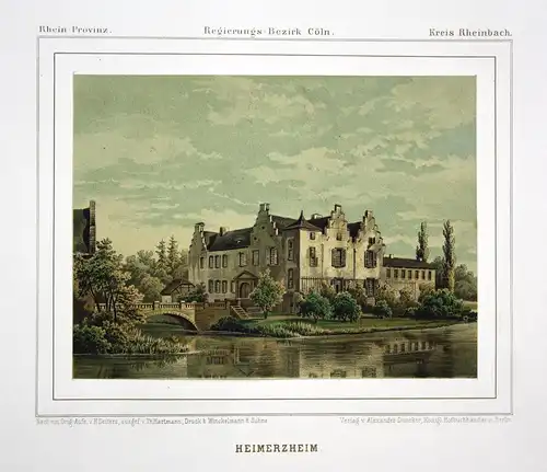 Heimerzheim - Heimerzheim Swisttal Nordrhein-Westfalen Köln Ansicht view Lithographie lithograph Litho