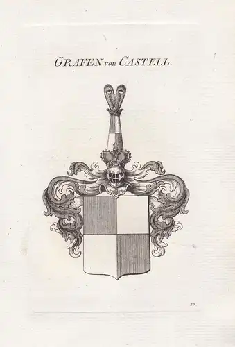 Grafen von Castell - Franken Deutschland Wappen coat of arms Kupferstich antique print