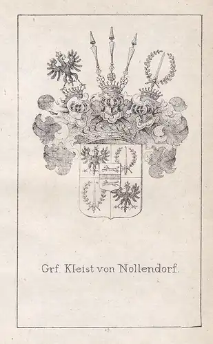 Grf. Kleist von Nollendorf - Friedrich von Kleist Preußen Prussia Wappen heraldry Heraldik coat of arms Adel