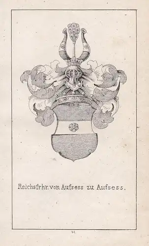 Reichsfrhr. von Aufsess zu Aufsess - Aufsess Aufseß Bayreuth Franken Franconia Wappen heraldry Heraldik coat o