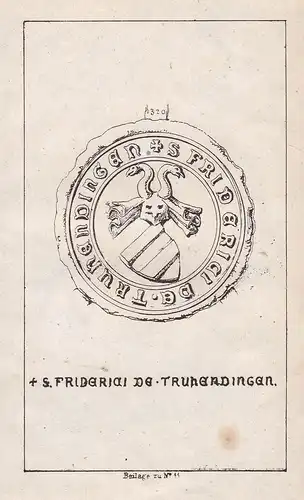 S. Friderici de Trunendingen - Truhendingen Franken Franconia Schwaben Swabia Wappen heraldry Heraldik coat of