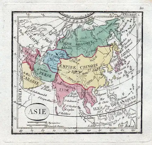Asie -- Asia Asien China Persia Arabia Russia Turkey Türkiye India Japan Karte map Kupferstich antique print
