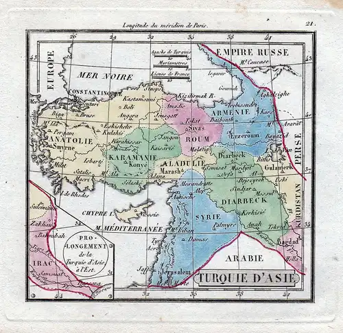 Tourquie d'Asie -- Türkiye Turkey Anatolien Anadolu Asia Syria Iraq Karte map Kupferstich antique print