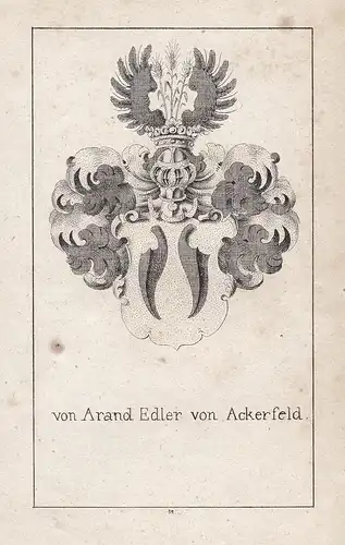 von Arand Edler von Ackerfeld - Arand von Ackerfeld Wappen heraldry Heraldik coat of arms Adel