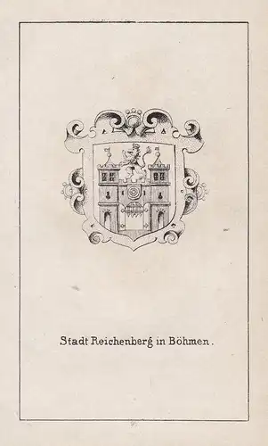 Stadt Reichenberg in Böhmen - Böhmen Bohemia Reichenberg Liberec Wappen heraldry Heraldik coat of arms Adel