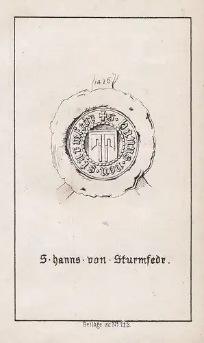 S. Hanns von Sturmfedr - Sturmfeder von Oppenweiler Wappen heraldry Heraldik coat of arms Adel