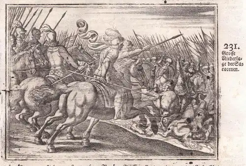 Grosse Niederlage der Saracenen - Sarazenen Saracen Schlacht battle