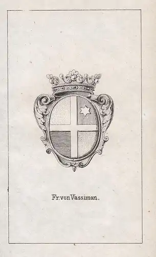 Fr. von Vassimon - Cachedenier von Vassimon Wappen heraldry Heraldik coat of arms Adel