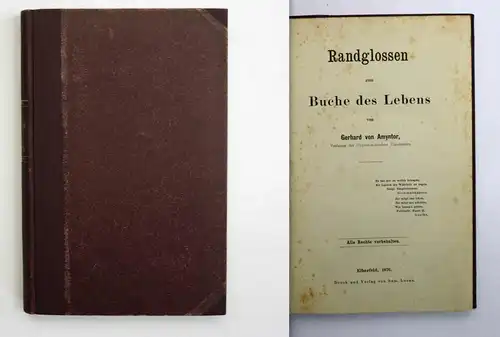 Randglossen zum Buche des Lebens von Gerhard von Amyntor.