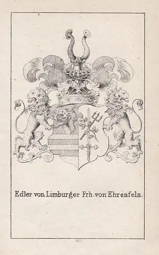 Edler von Limburger Frh. von Ehrenfels - Limburg Ehrenfels Wappen heraldry Heraldik coat of arms Adel