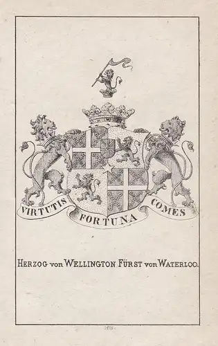 Herzog von Wellington. Fürst von Waterloo - Wellington Waterloo Belgien Belgium Wappen heraldry Heraldik coat