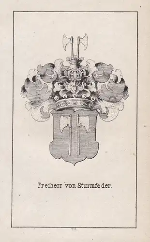 Freiherr von Sturmfeder - Sturmfeder von Oppenweiler Baden-Württemberg Wappen heraldry Heraldik coat of arms A
