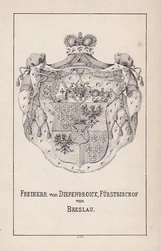 Freiherr von Diepenbroick, Fürstbischof von Breslau - Breslau Polen Polska Diepenbroick Wappen heraldry Herald