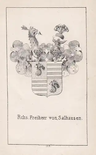 Rchs. Freiherr von Salhausen - Saalhausen Sachsen Saxony Meißen Wappen heraldry Heraldik coat of arms Adel