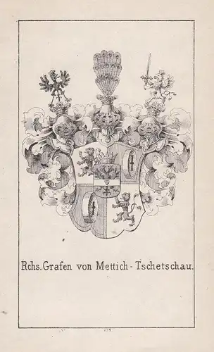 Rchs. Grafen von Mettich-Tschetschau - Mettich Tschetschau Preußen Prussia Wappen heraldry Heraldik coat of ar