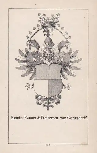 Reichs-Panner & Freiherren von Gerssdorff - Gersdorf Oberlausitz Gersdorff Wappen heraldry Heraldik coat of ar