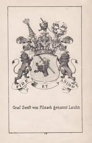 Graf Senft von Pilsach genannt Lauhn - Ludwig Senfft Pilsach Laun Sachsen Saxony Wappen heraldry Heraldik coat