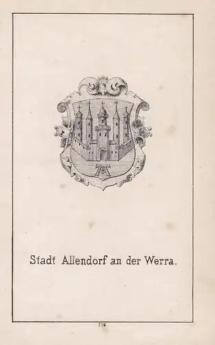 Stadt Allendorf an der Werra - Allendorf Werra Hessen Kassel Wappen heraldry Heraldik coat of arms Adel
